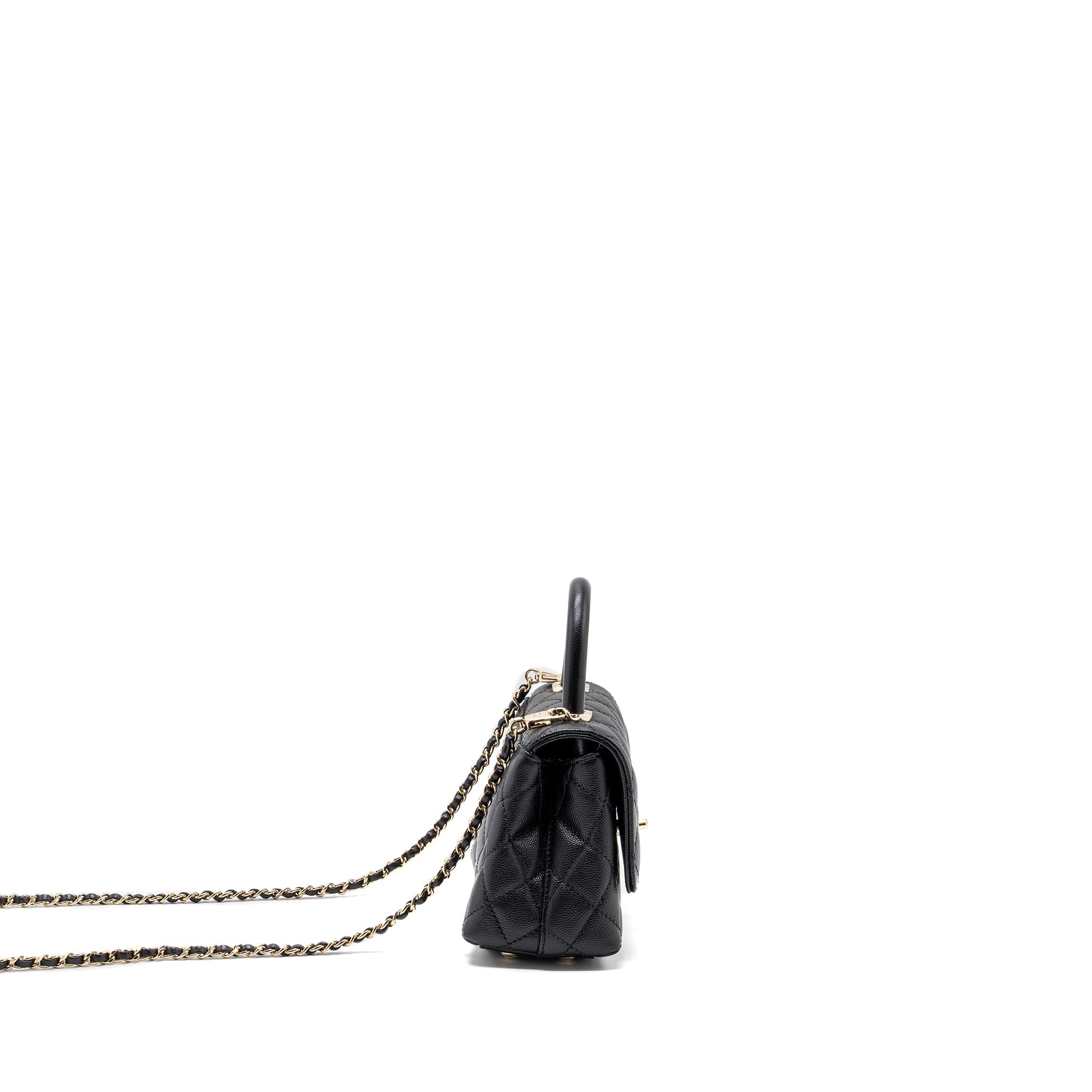 CHANEL COCO HANDLE EXTRA MINI CAVIAR BLACK LGHW(MICROCHIP)