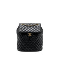 CHANEL QUILTED FLAP BACKPACK LAMBSKIN BLACK GHW