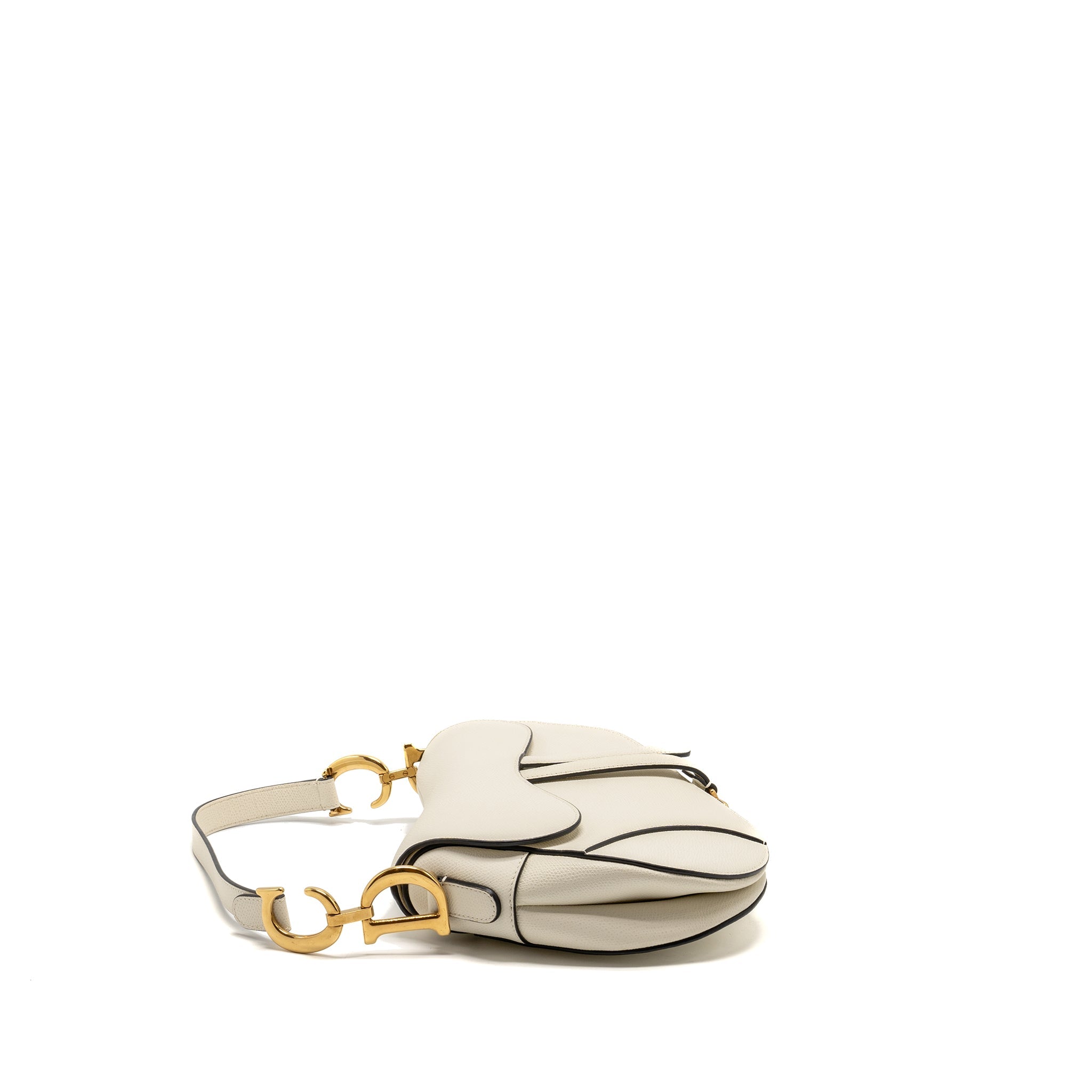 DIOR MEDIUM SADDLE BAG CALFSKIN WHITE GHW
