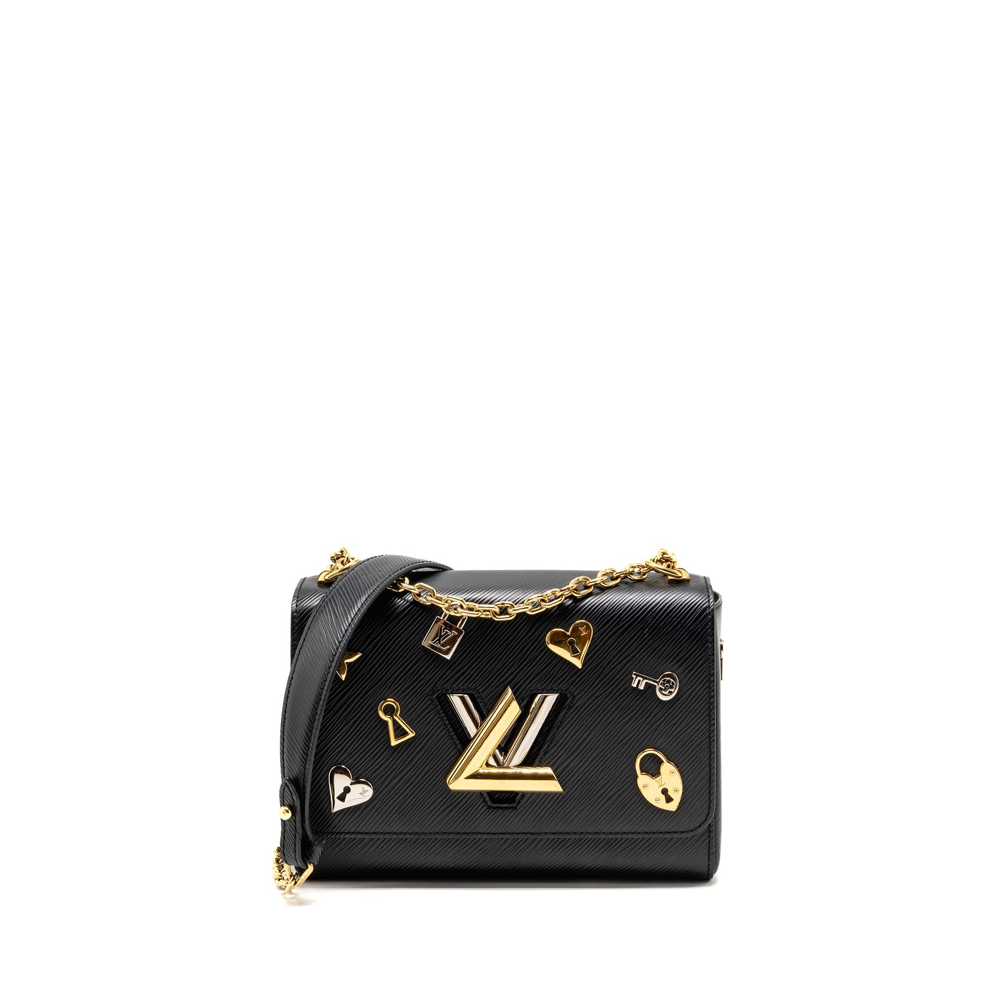 LOUIS VUITTON LOVE LOCK TWIST MM EPI BLACK MULTICOLOUR HARDWARE