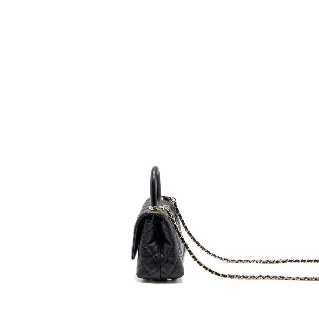 CHANEL COCO HANDLE EXTRA MINI CAVIAR BLACK LGHW(MICROCHIP)