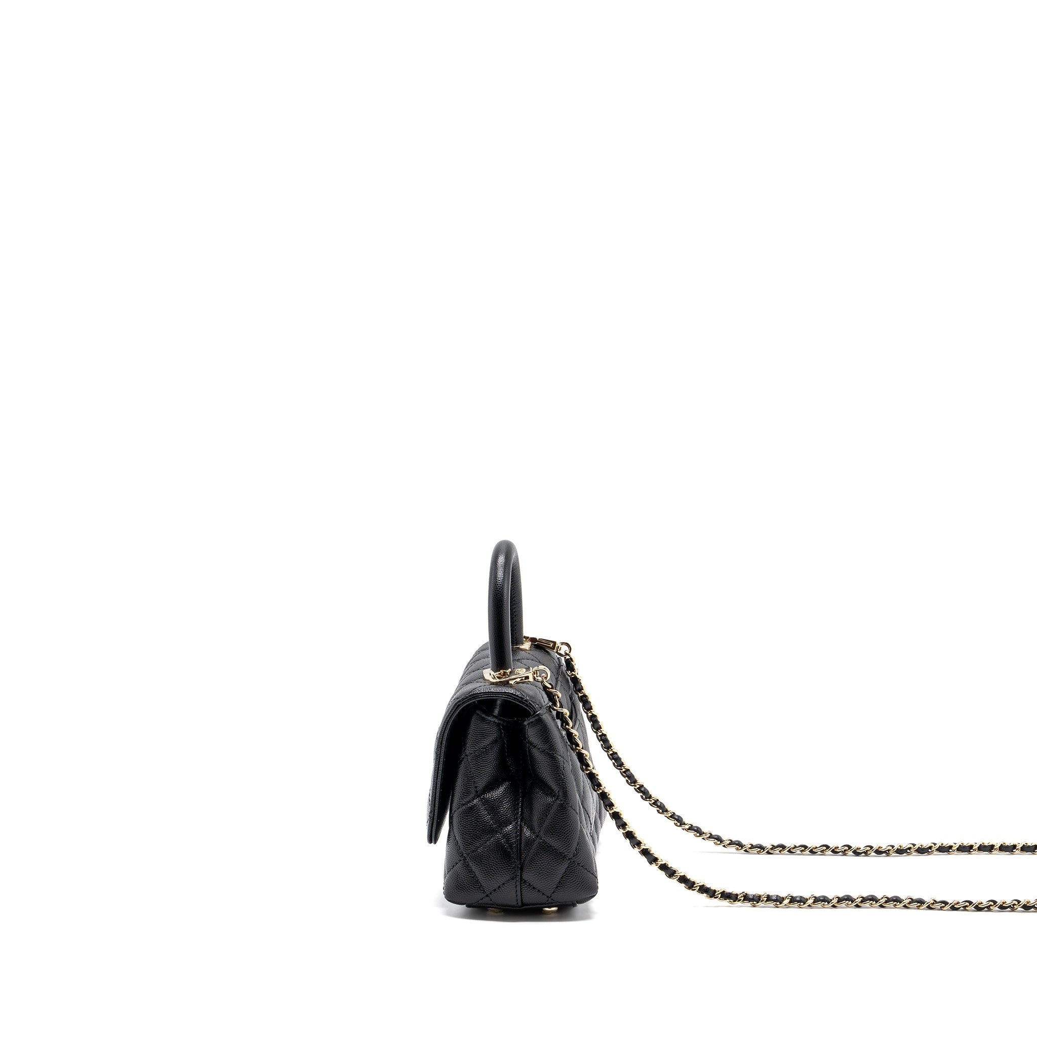 CHANEL COCO HANDLE EXTRA MINI CAVIAR BLACK LGHW(MICROCHIP)