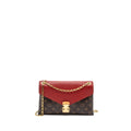 LOUIS VUITTON PALLAS CHAIN BAG MONOGRAM CANVAS / CALFSKIN RED GHW