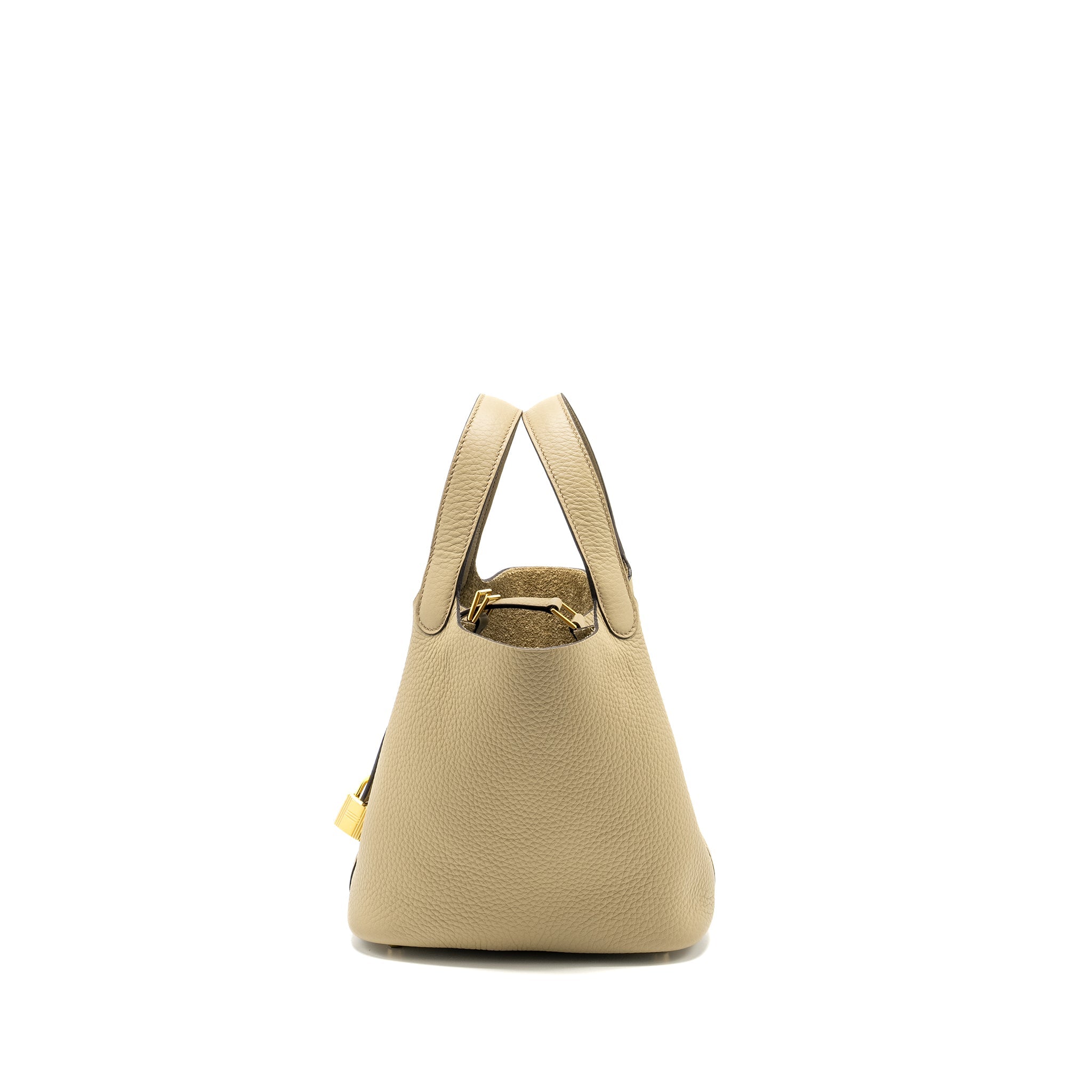 HERMES PICOTIN 18 LOCK BAG CLEMENCE 8Q BEIGE MARFA GHW
