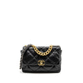CHANEL LARGE 19 BAG GOATSKIN BLACK MULTICOLOUR HARDWARE