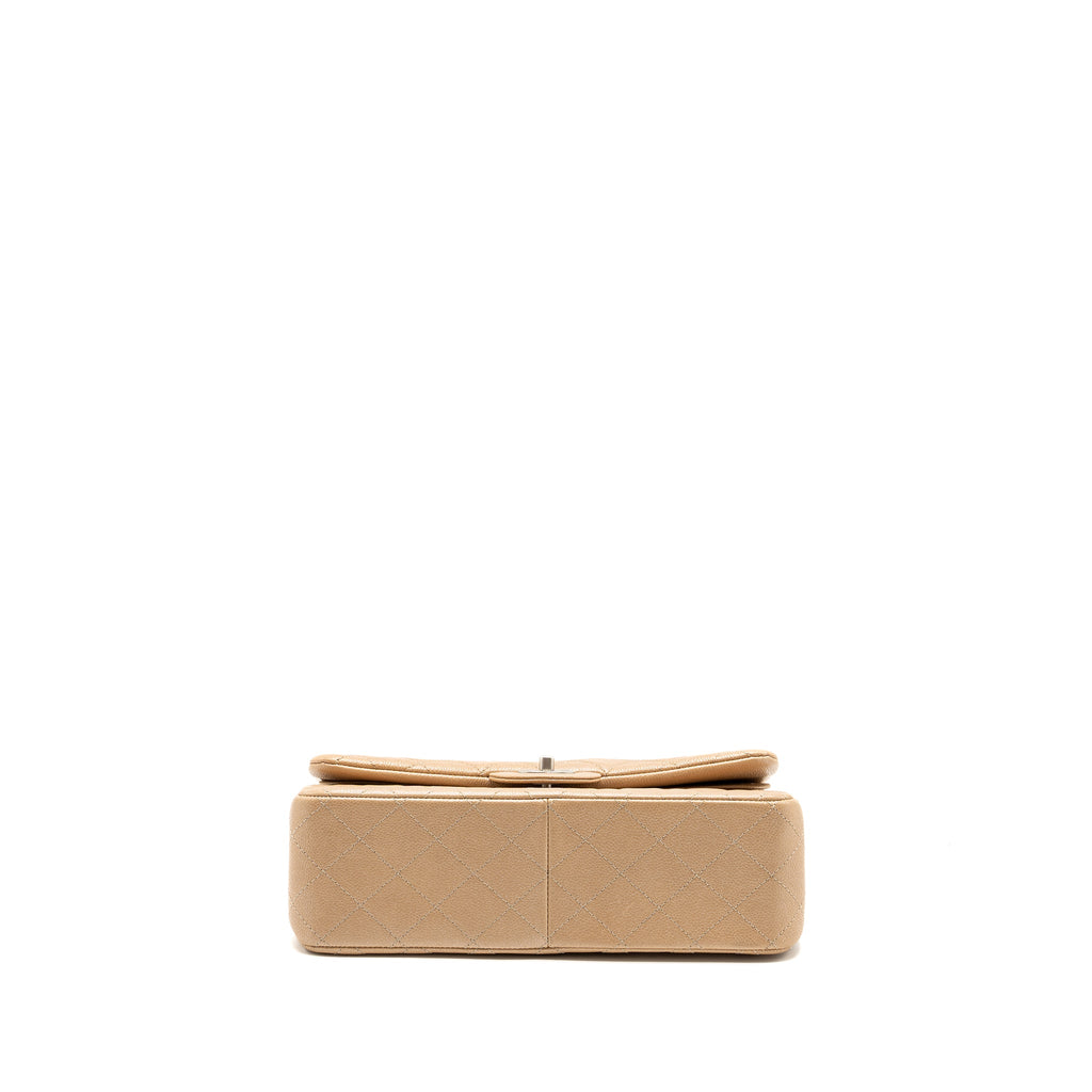 CHANEL CLASSIC JUMBO DOUBLE FLAP BAG CAVIAR IRIDESCENT BEIGE BRUSHED SHW