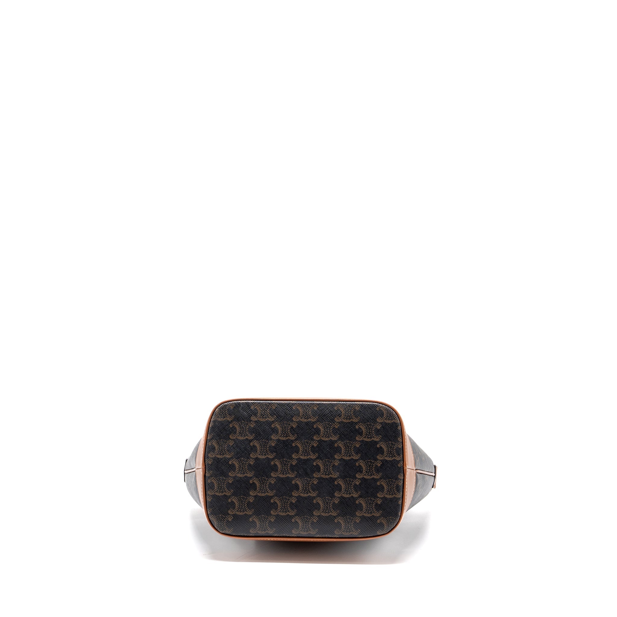 CELINE SMALL BUCKET BAG TRIOMPHE CANVAS/ LEATHER GHW
