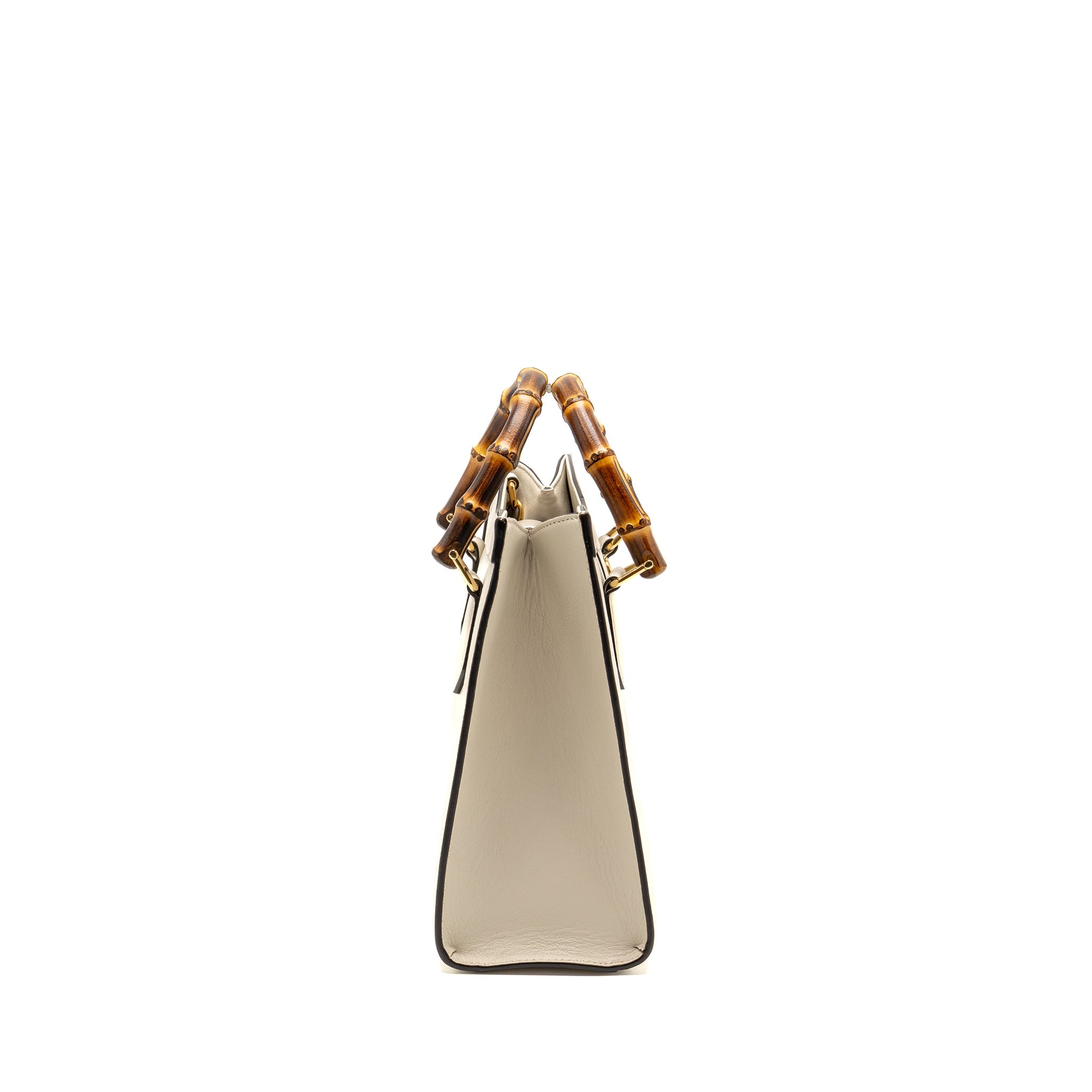 GUCCI SMALL DIANA TOTE BAG CALFSKIN WHITE GHW