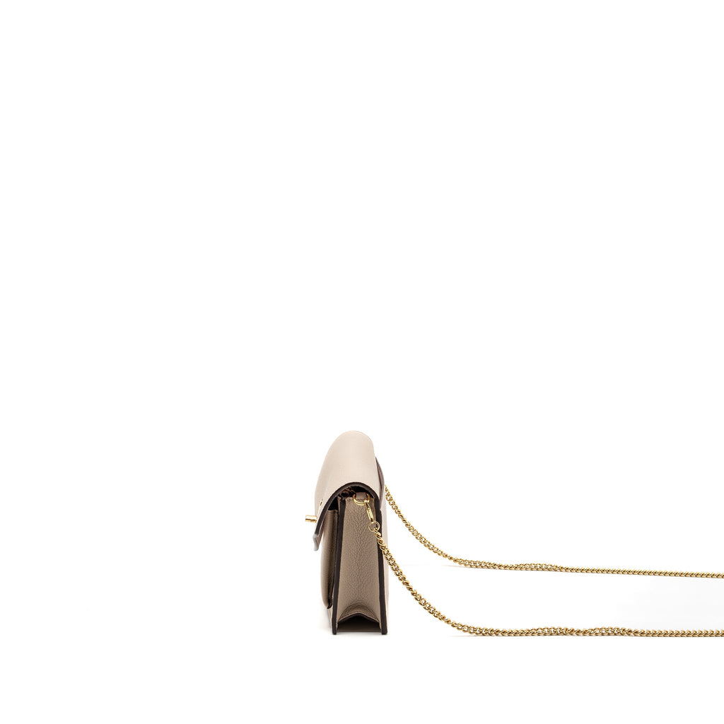 LOUIS VUITTON MYLOCKME CHAIN POCHETTE CALFSKIN GREIGE BEIGE GHW