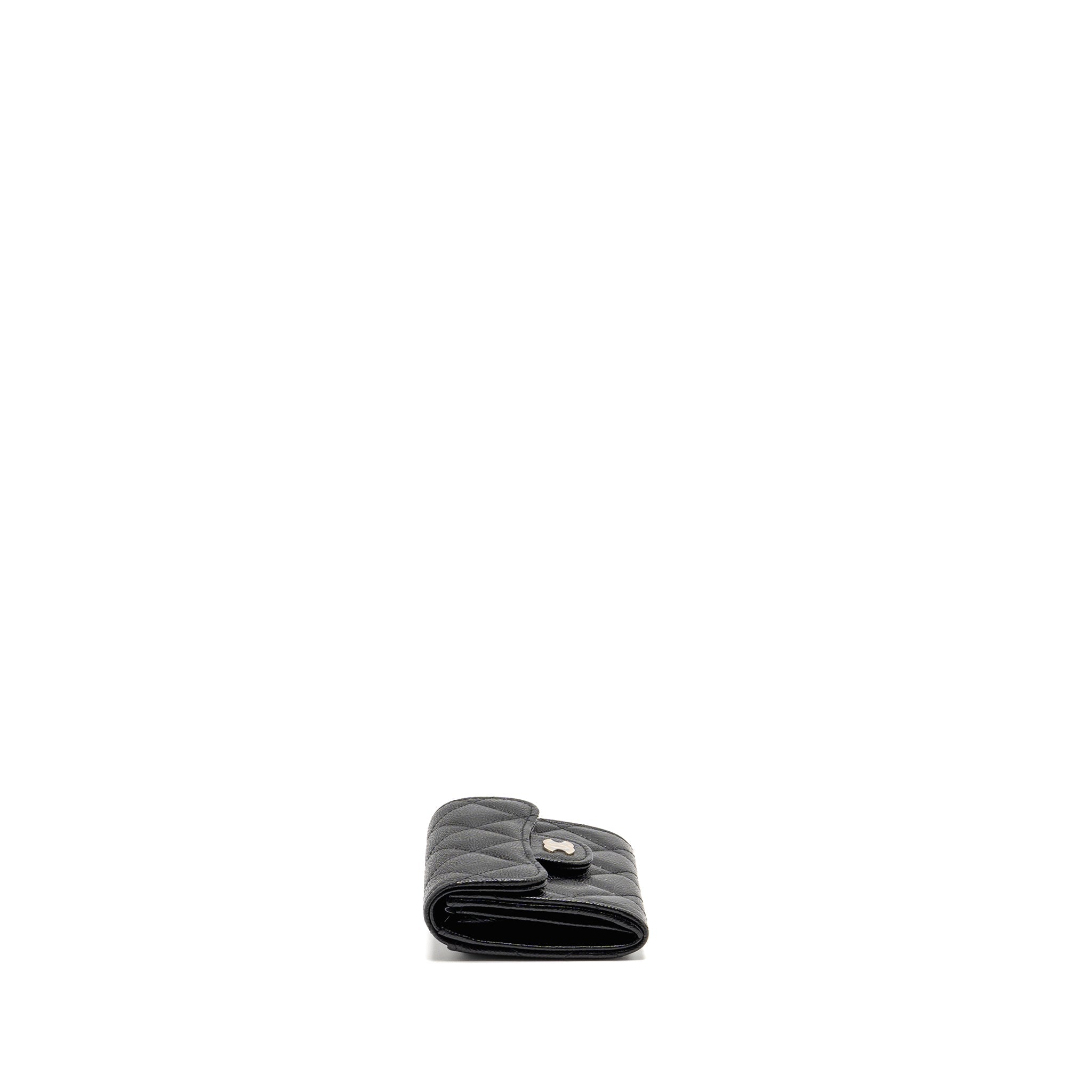 CHANEL CLASSIC FLAP CARD HOLDER CAVIAR BLACK LGHW (MICROCHIP)