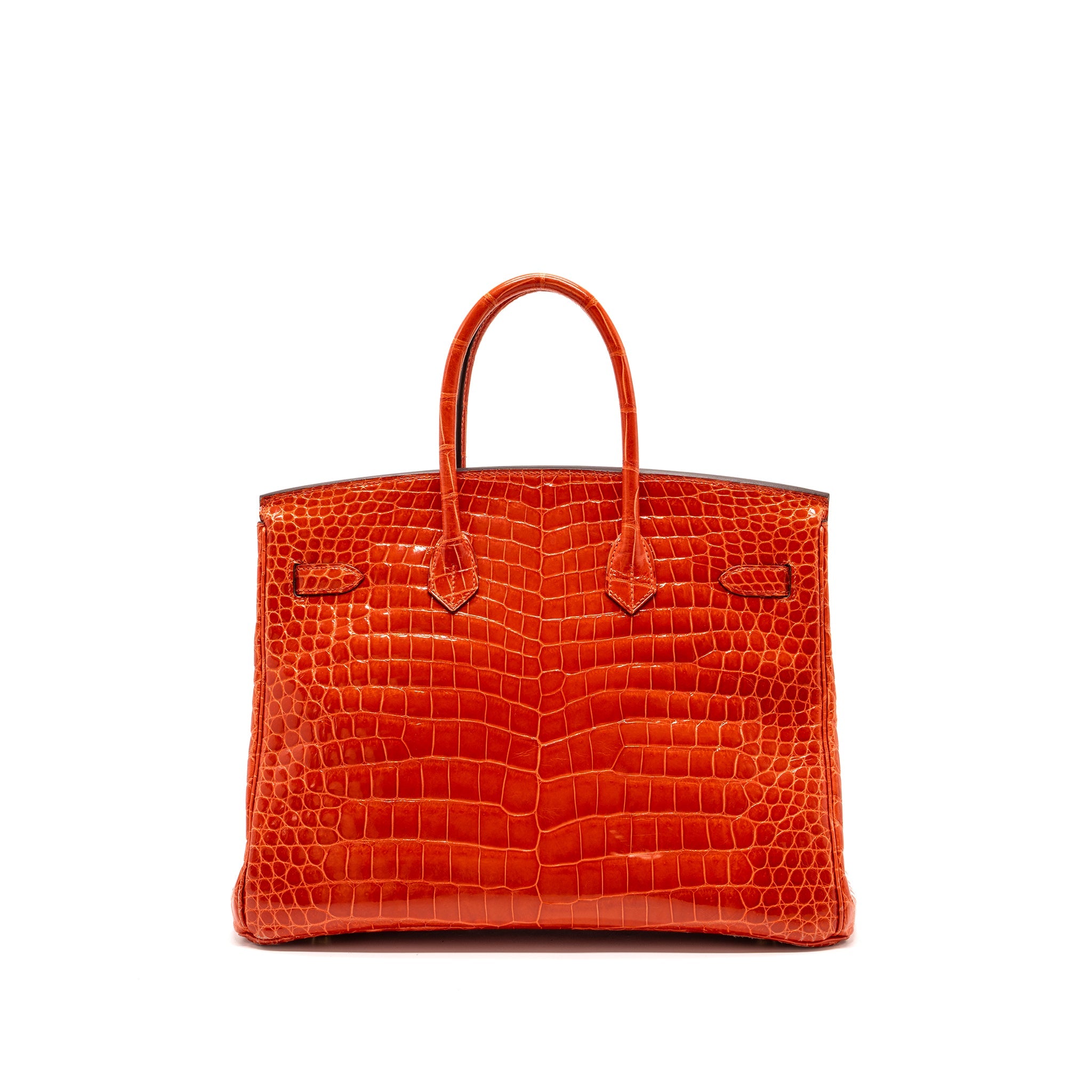 HERMES BIRKIN 35 SHINY CROCODILE POROSUS FEU GHW