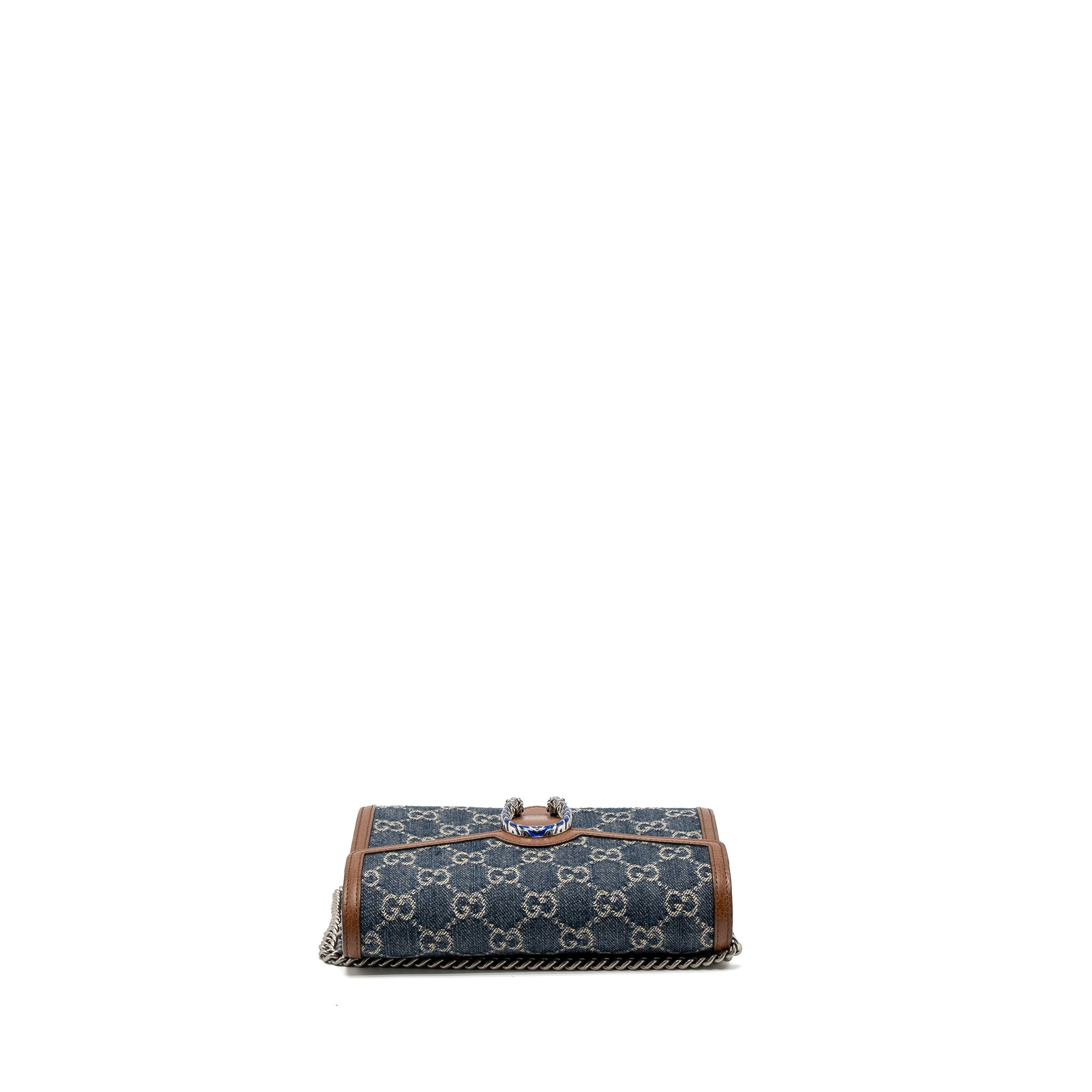 GUCCI DIONYSUS CHAIN WALLET GG SUPREME DENIM/LEATHER MULTICOLOUR HARDWARE