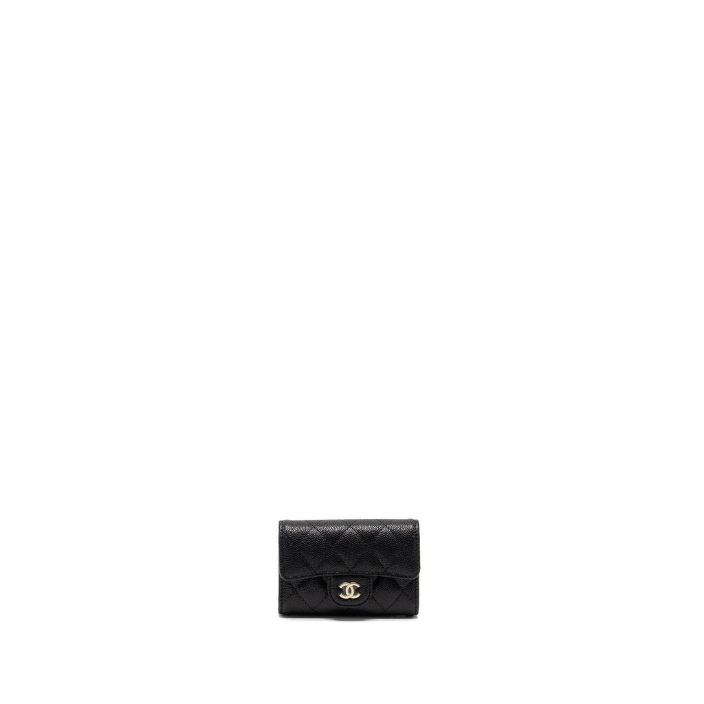 CHANEL CLASSIC FLAP KEY HOLDER CAVIAR BLACK LGHW