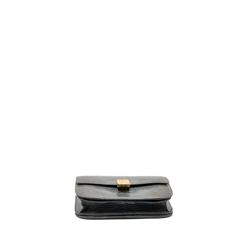 CELINE MEDIUM BOX BAG LIZARD GREY GHW