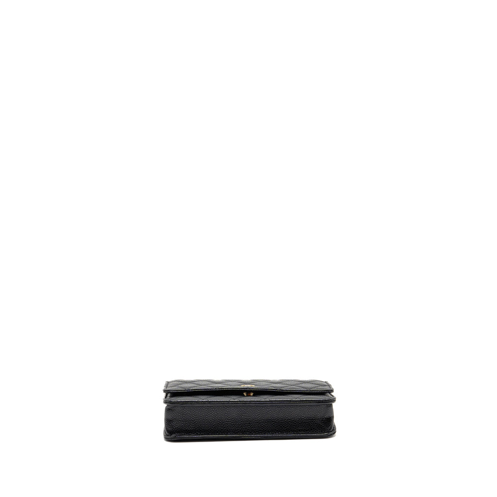 CHANEL CLASSIC WALLET ON CHAIN CAVIAR BLACK GHW (MICROCHIP)