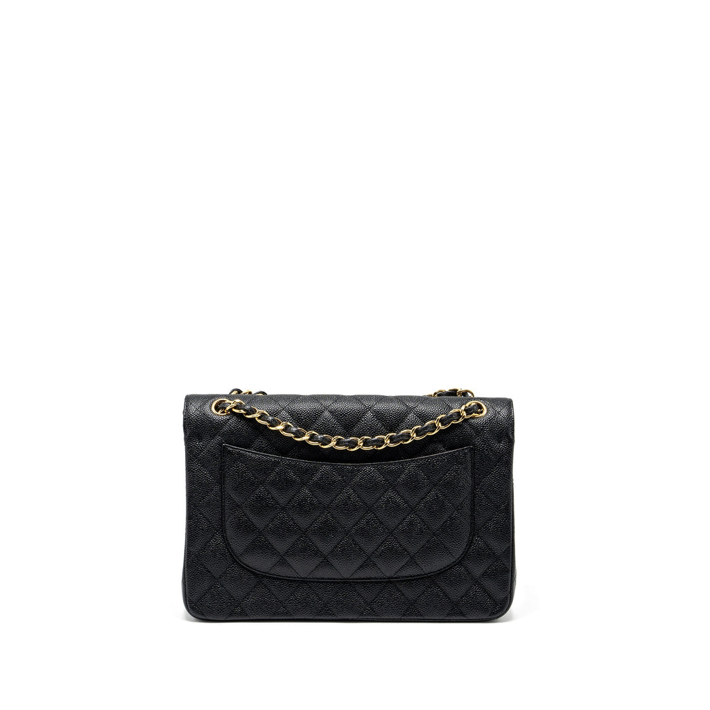 CHANEL CLASSIC JUMBO DOUBLE FLAP BAG CAVIAR BLACK GHW