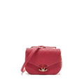 CHANEL GIANT CC LOGO MESSENGER BAG GRAINED CALFSKIN PINK LGHW