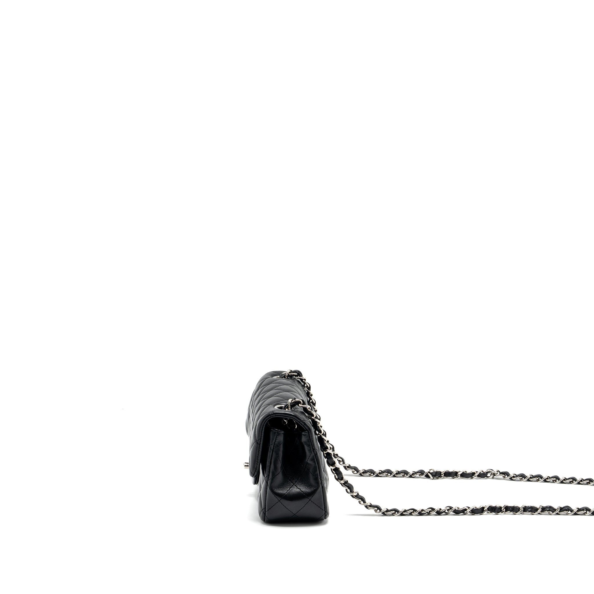 CHANEL MINI RECTANGULAR FLAP BAG LAMBSKIN BLACK SHW