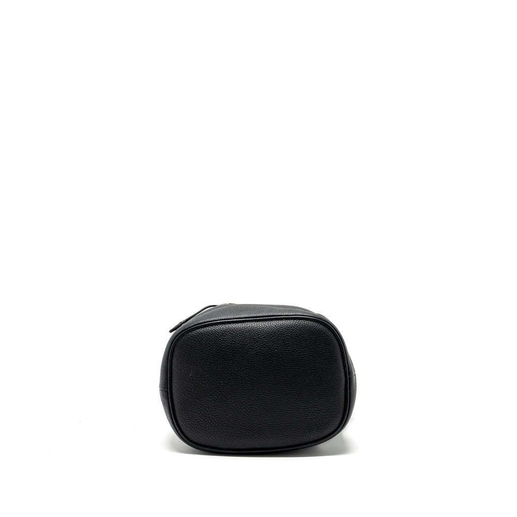 PRADA SECCHIELLO BUCKET BAG GRAINED CALFSKIN BLACK GHW