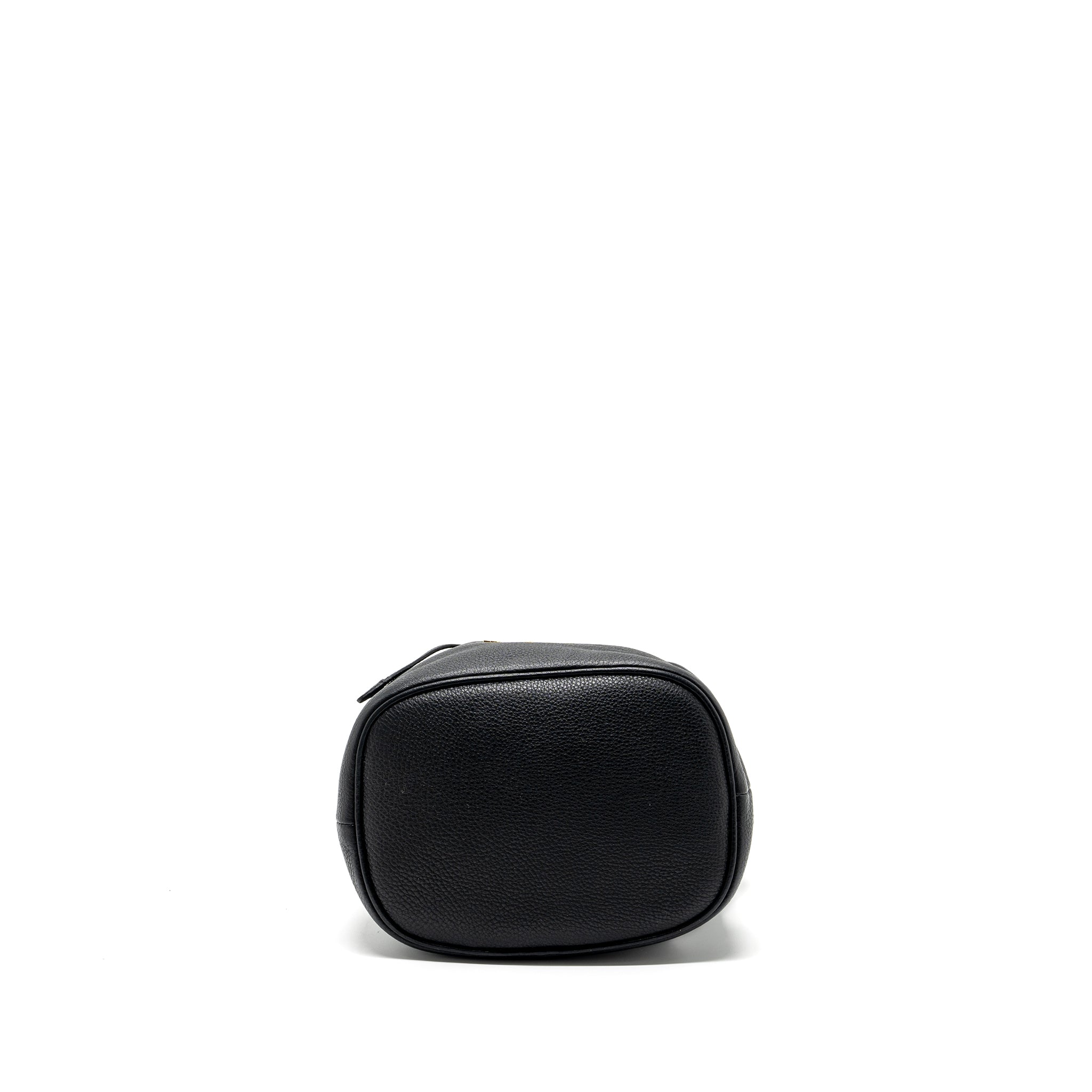 PRADA SECCHIELLO BUCKET BAG GRAINED CALFSKIN BLACK GHW