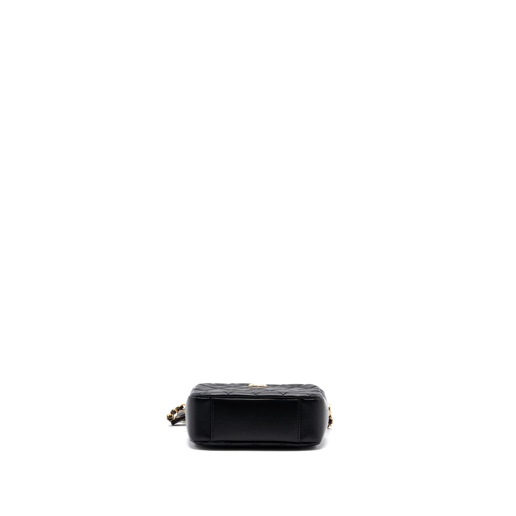CHANEL PEARL CRUSH CAMERA BAG LAMBSKIN BLACK GHW (MICROCHIP)