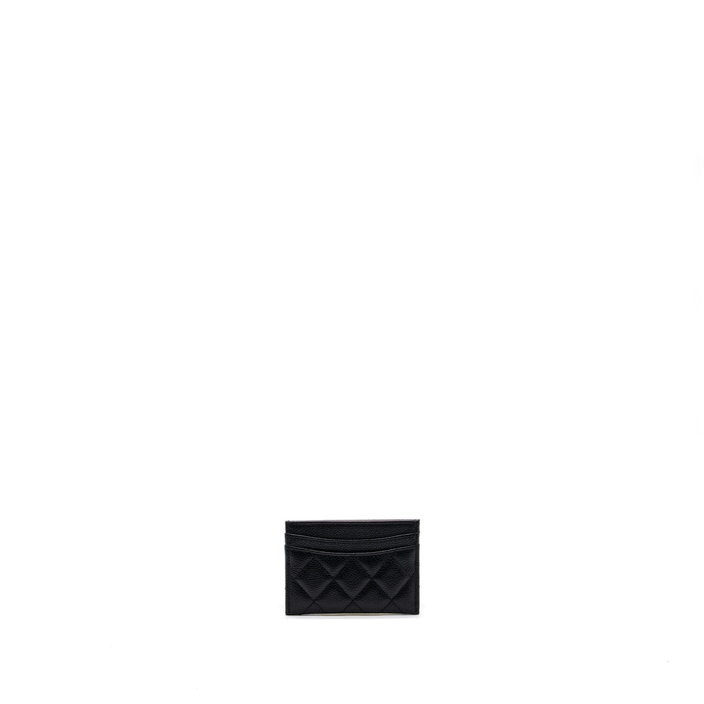 CHANEL CLASSIC CARD HOLDER CAVIAR BLACK GHW (MICROCHIP)