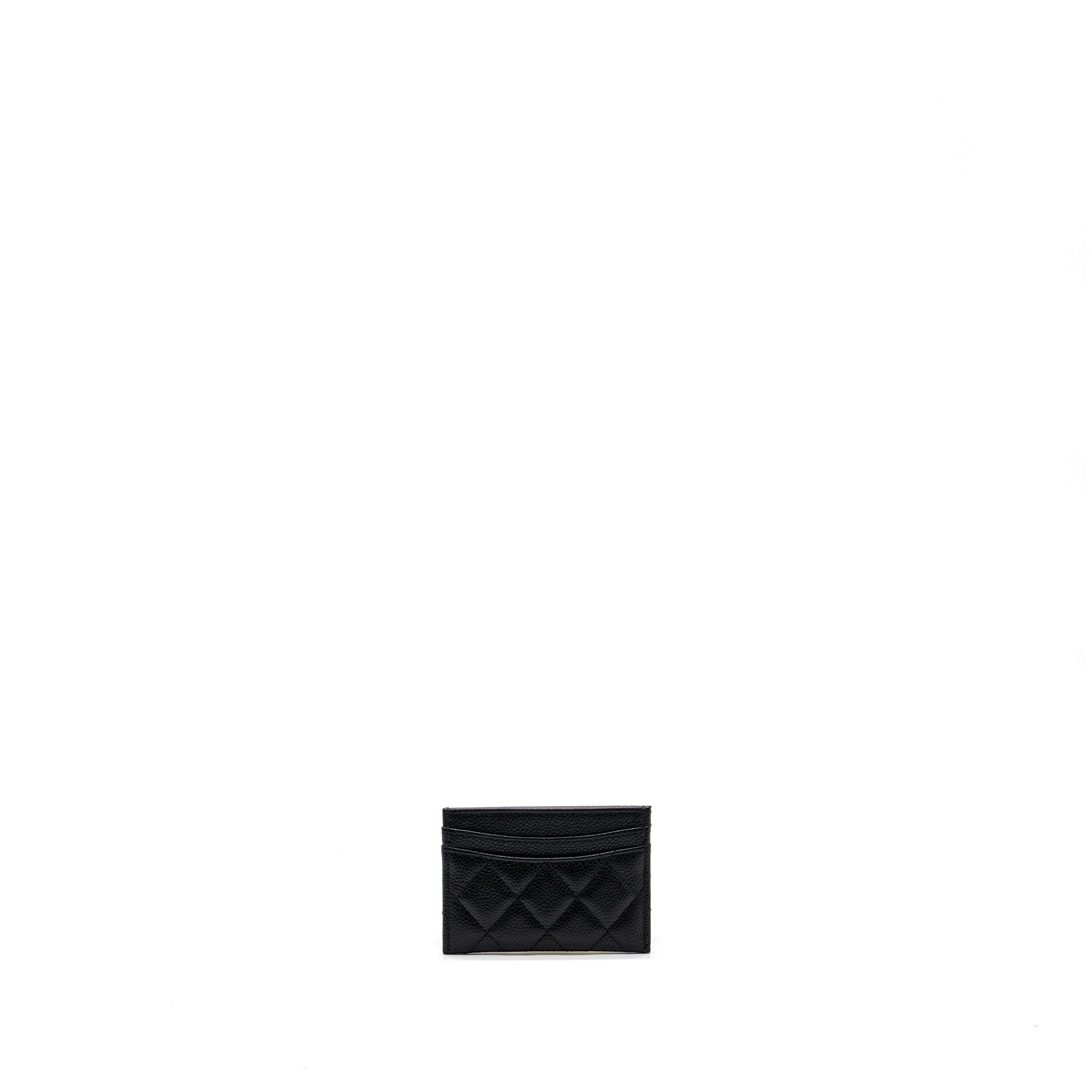 CHANEL CLASSIC CARD HOLDER CAVIAR BLACK GHW (MICROCHIP)