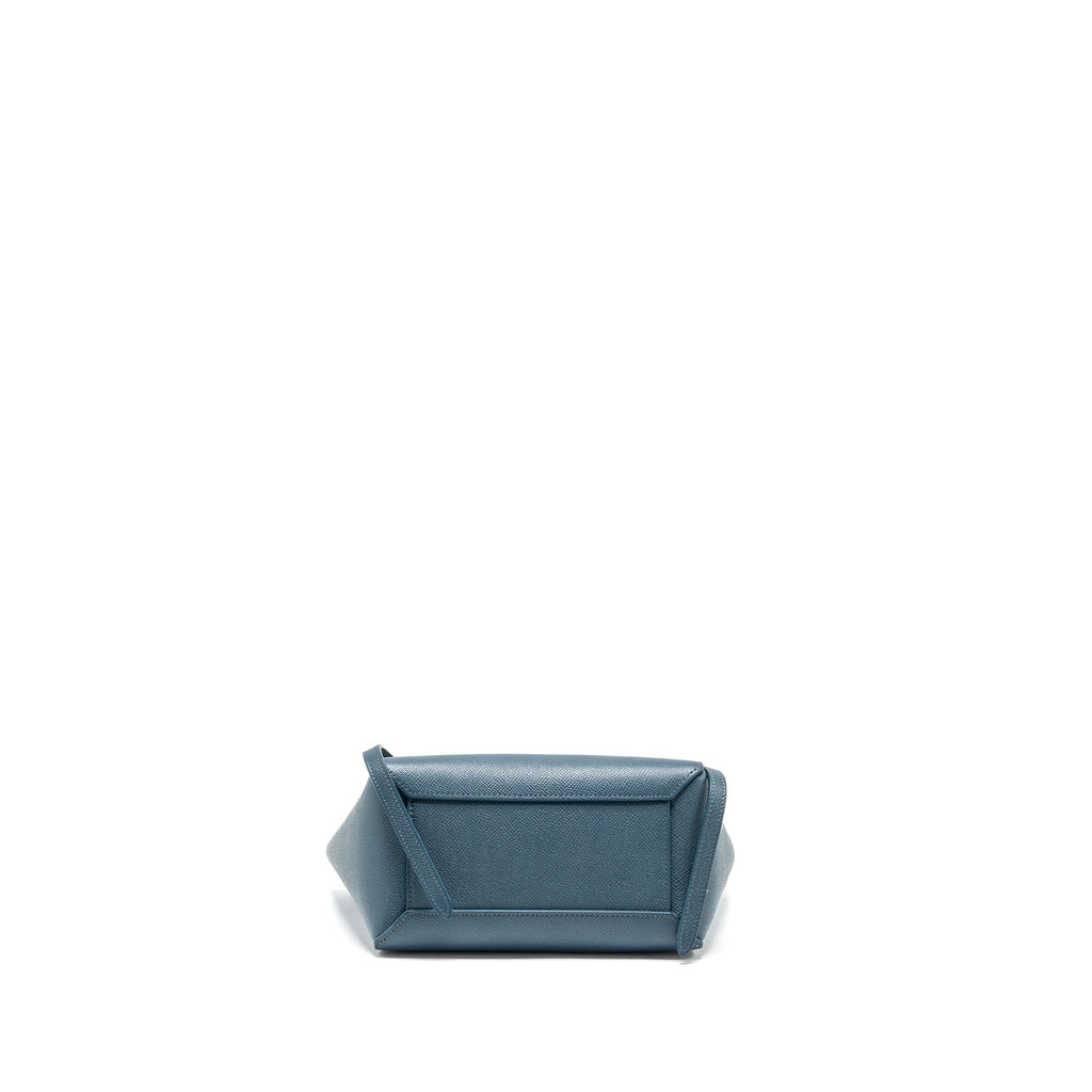 CELINE NANO BELT BAG GRAINED CALFSKIN BLUE GHW