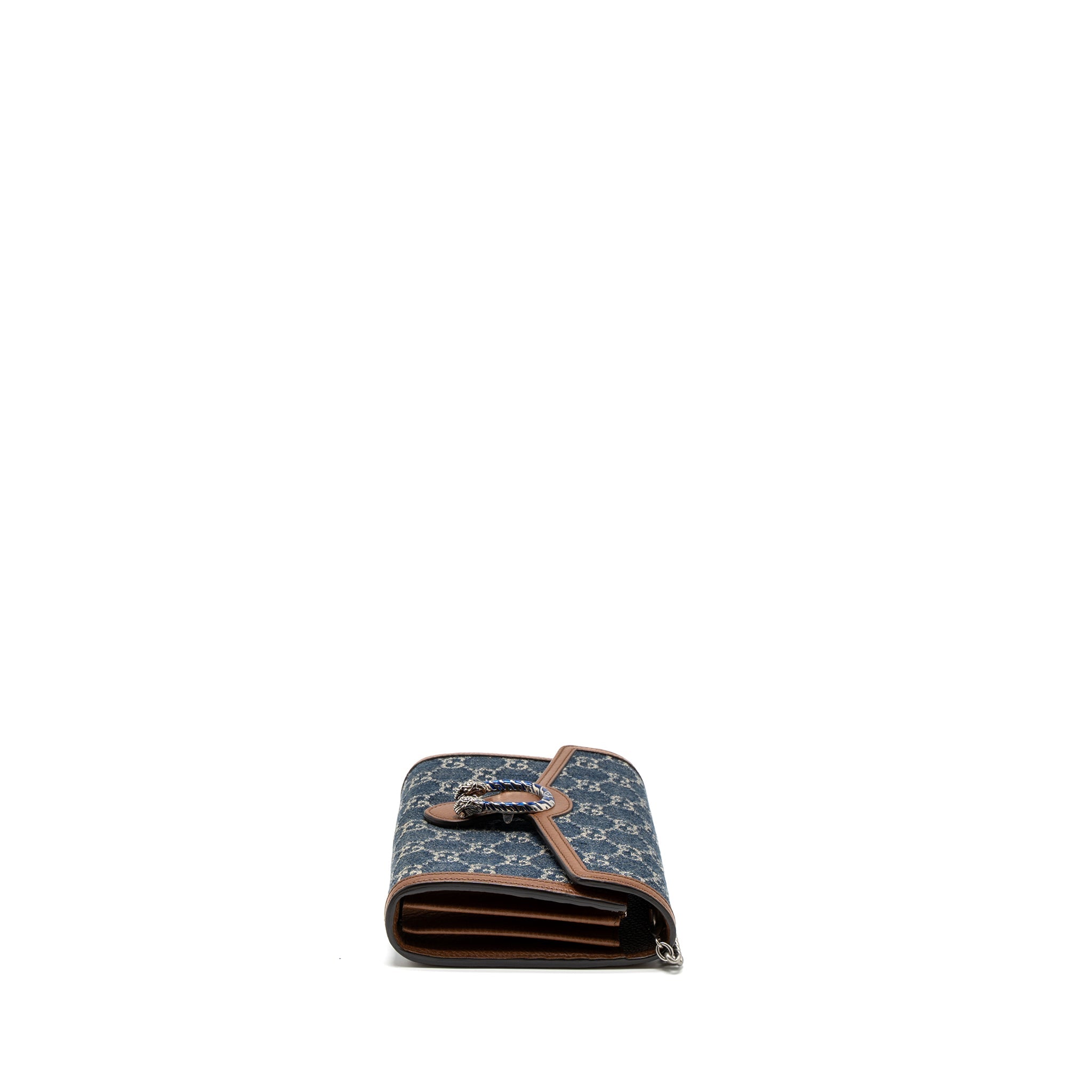GUCCI DIONYSUS CHAIN WALLET GG SUPREME DENIM/LEATHER MULTICOLOUR HARDWARE