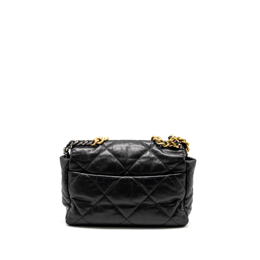 CHANEL LARGE 19 BAG GOATSKIN BLACK MULTICOLOUR HARDWARE