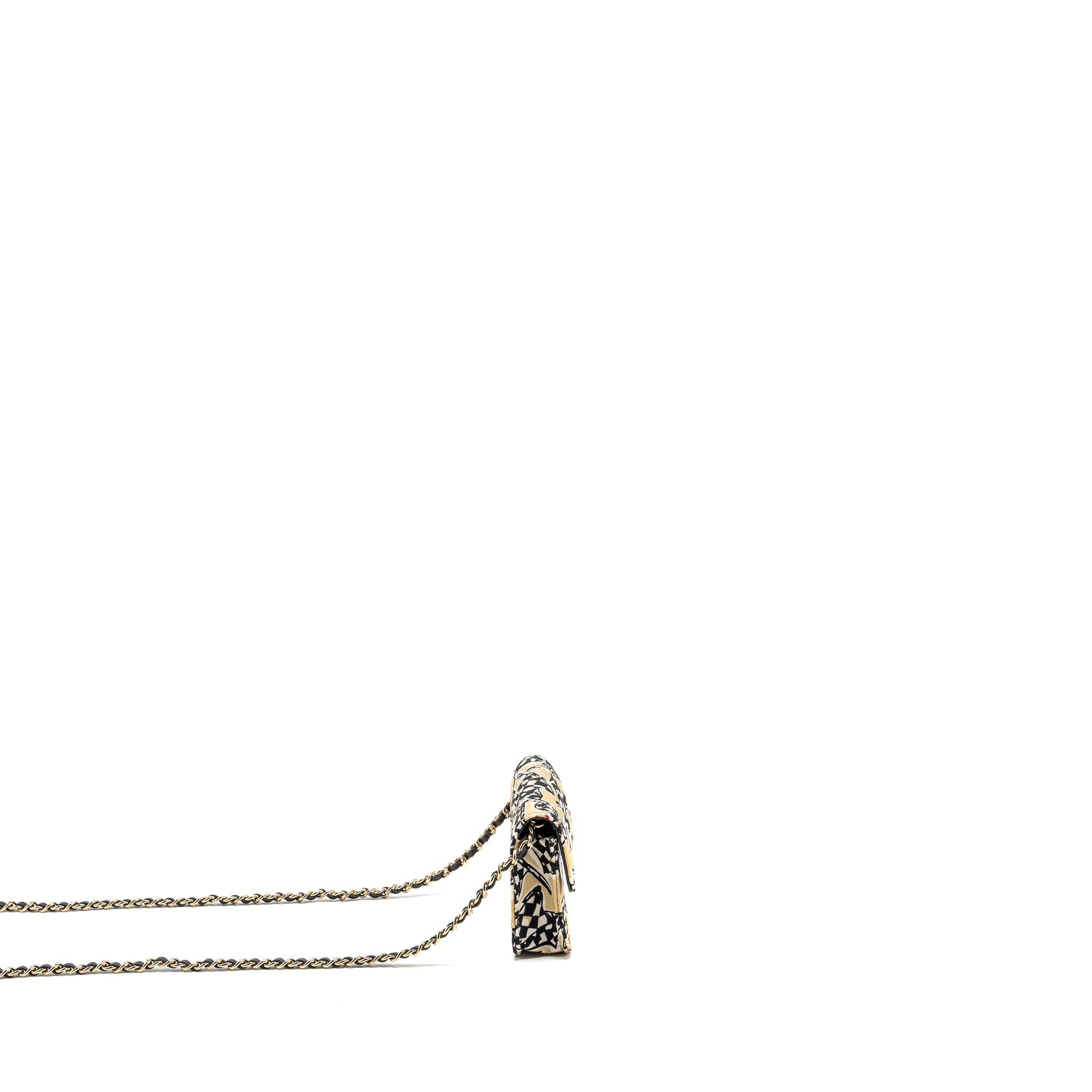 CHANEL MINI CLUTCH WITH CHAIN FABRIC MULTICOLOUR LGHW (MICROCHIP)