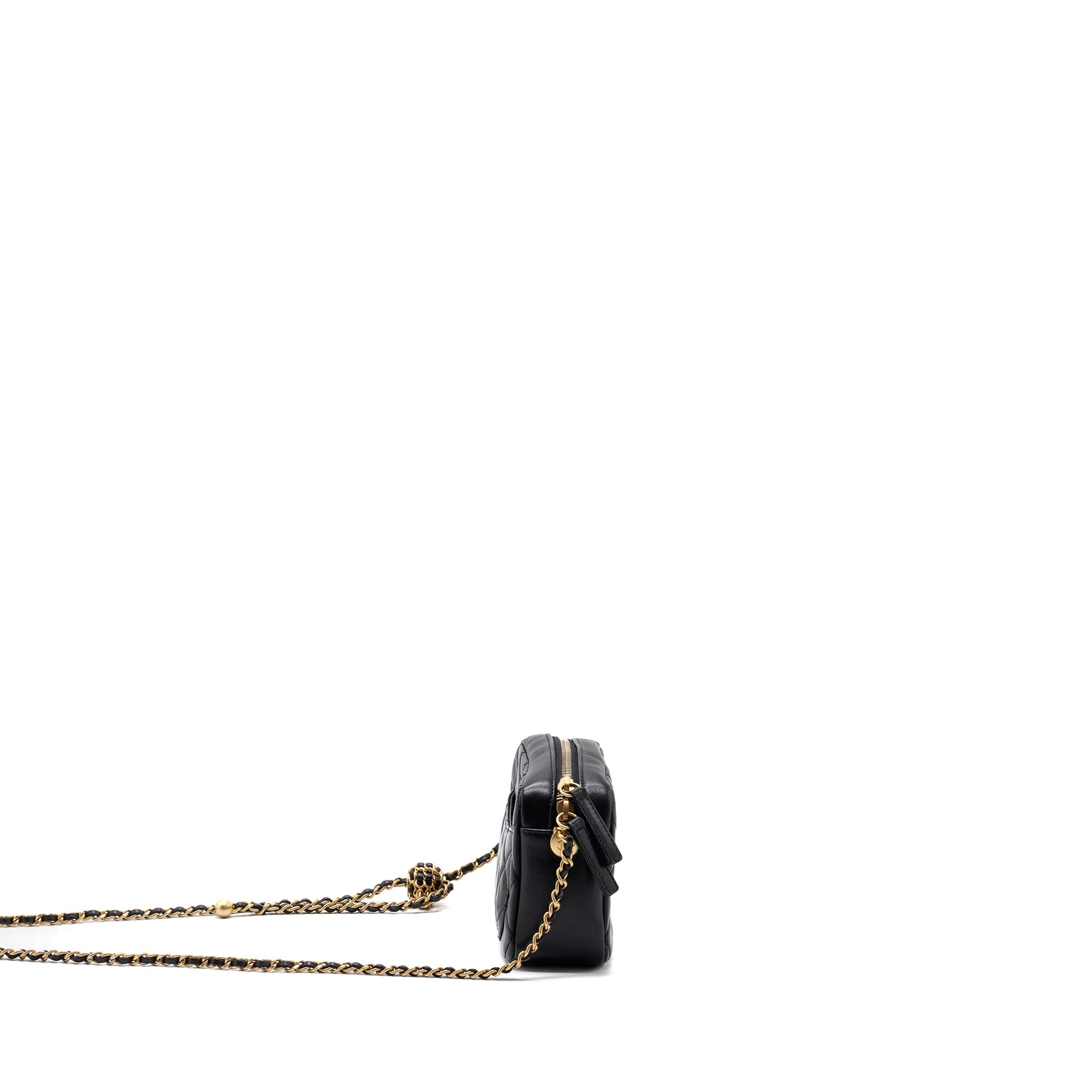 CHANEL PEARL CRUSH CAMERA BAG LAMBSKIN BLACK GHW (MICROCHIP)