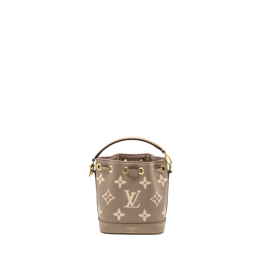 LOUIS VUITTON NANO NOE MONOGRAM EMPREINTE CALFSKIN LEATHER GREY GHW