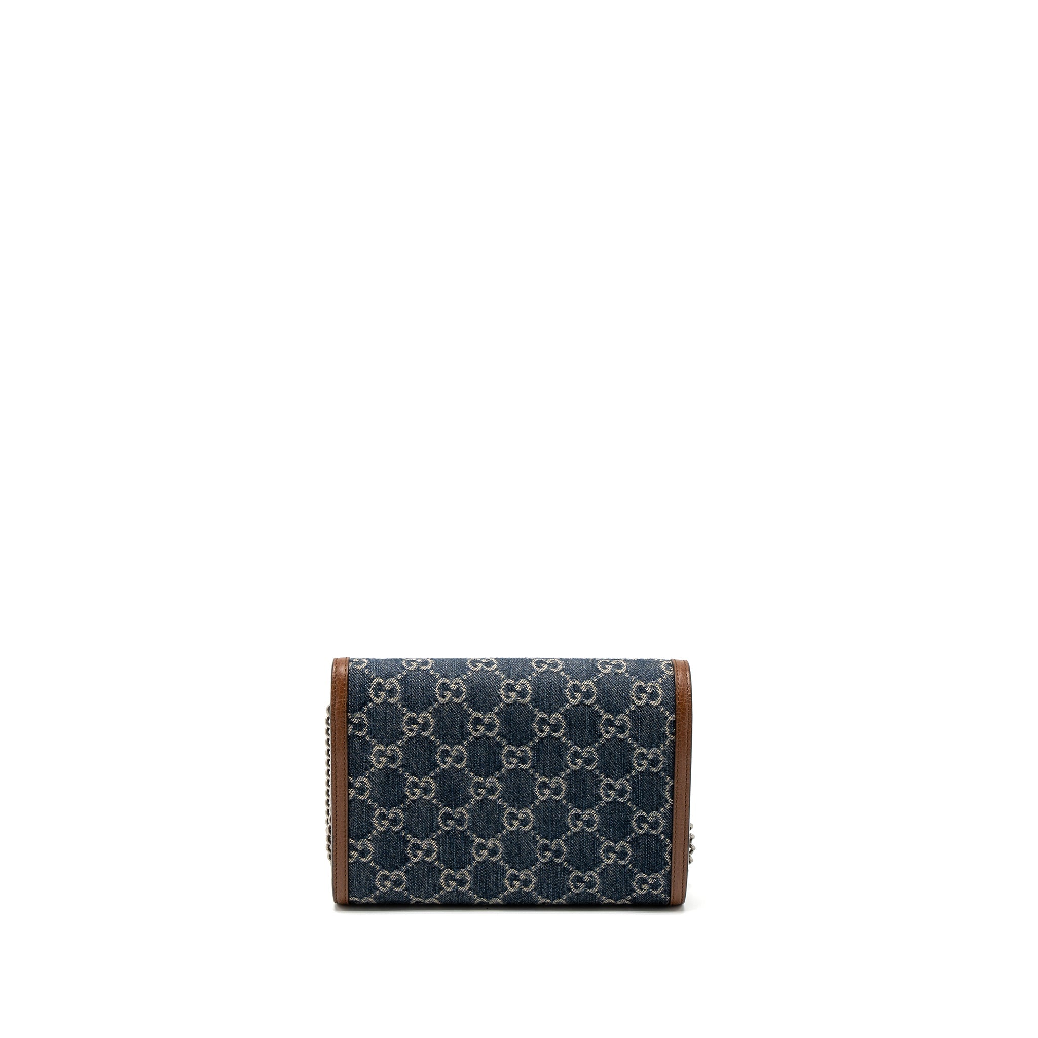 GUCCI DIONYSUS CHAIN WALLET GG SUPREME DENIM/LEATHER MULTICOLOUR HARDWARE