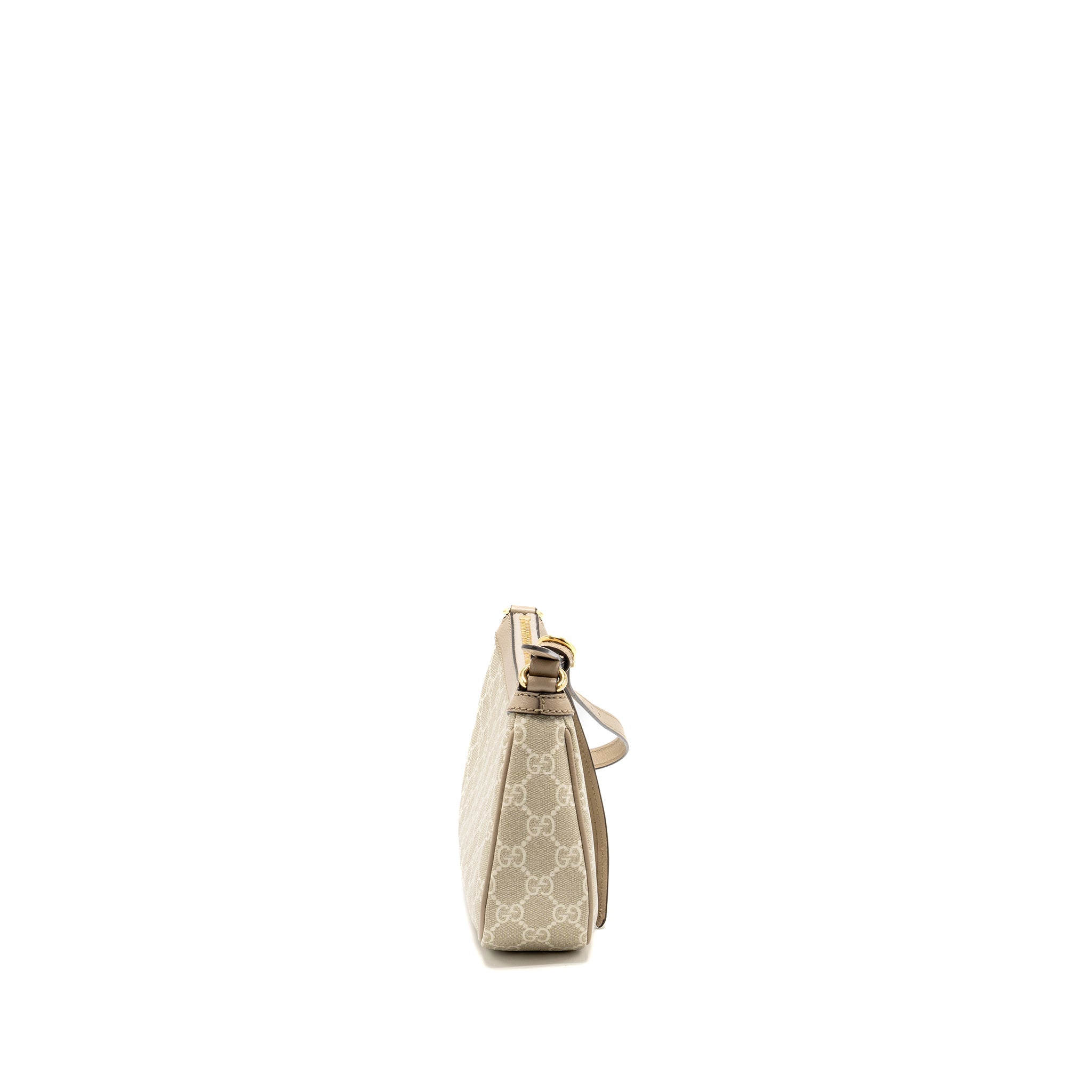 GUCCI OPHIDIA SMALL SHOULDER BAG GG SUPREME CANVAS BEIGE / WHITE GHW