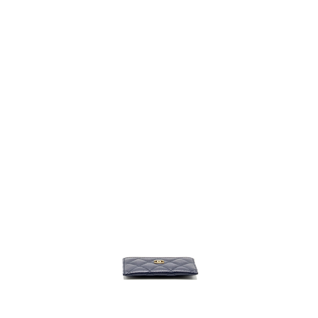 CHANEL CLASSIC CARD HOLDER CAVIAR NAVY GHW