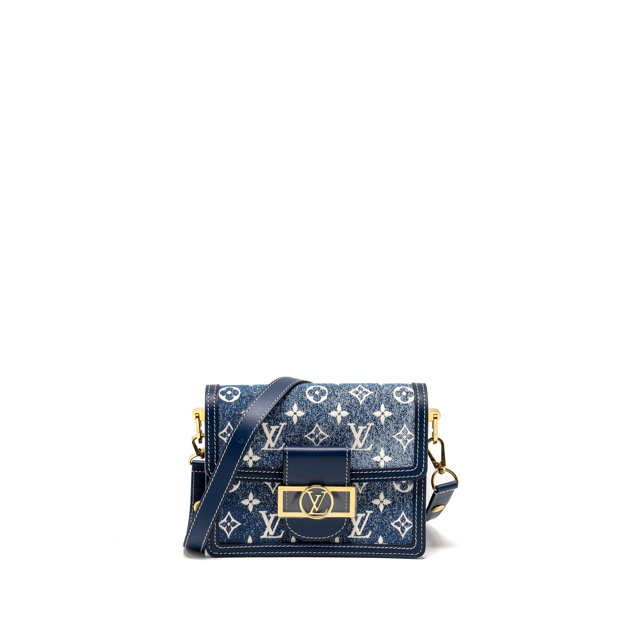 LOUIS VUITTON MINI DAUPHINE DENIM BLUE GHW