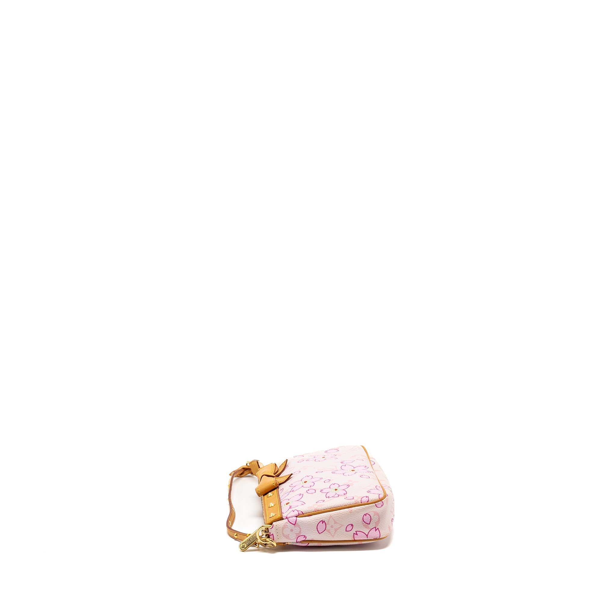 LOUIS VUITTON POCHETTE ACCESSORIES MURAKAMI CHERRY BLOSSOM PINK GHW