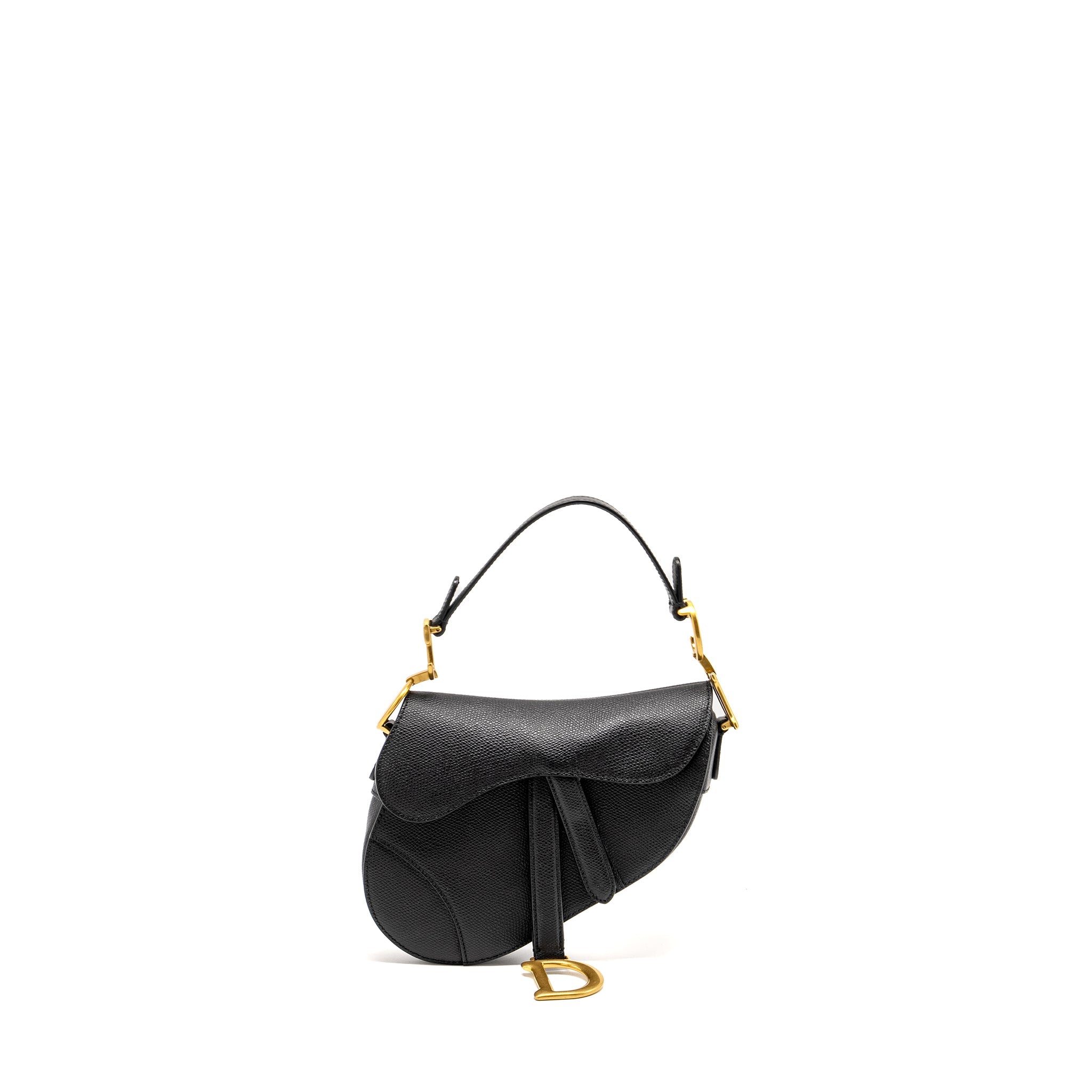 DIOR MINI SADDLE BAG CALFSKIN BLACK GHW