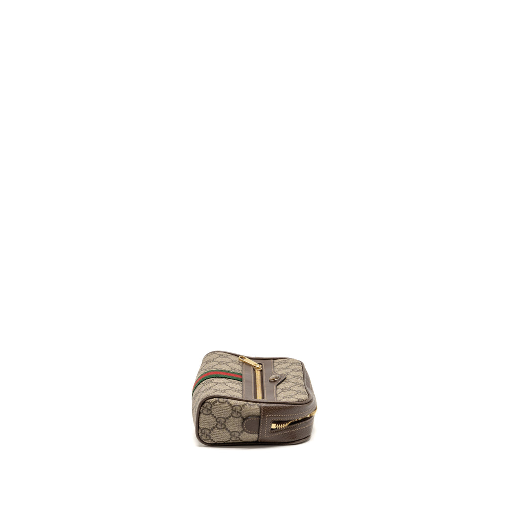 GUCCI SIZE 85 OPHIDIA SMALL BELT BAG GG SUPREME CANVAS GHW