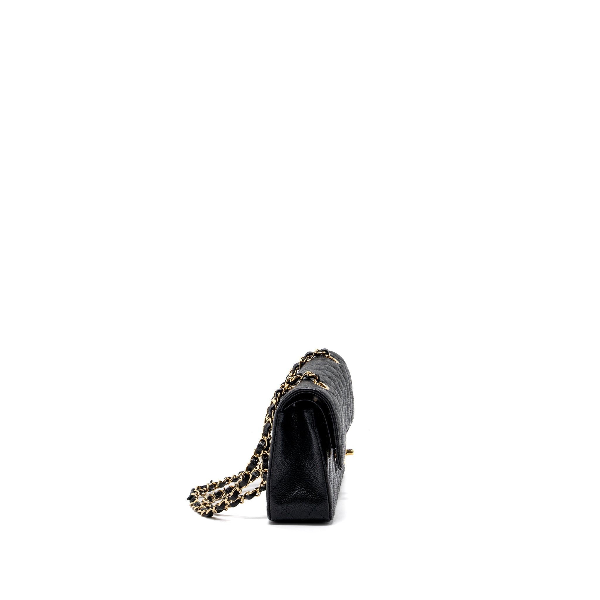 CHANEL SMALL CLASSIC DOUBLE FLAP BAG CAVIAR BLACK GHW