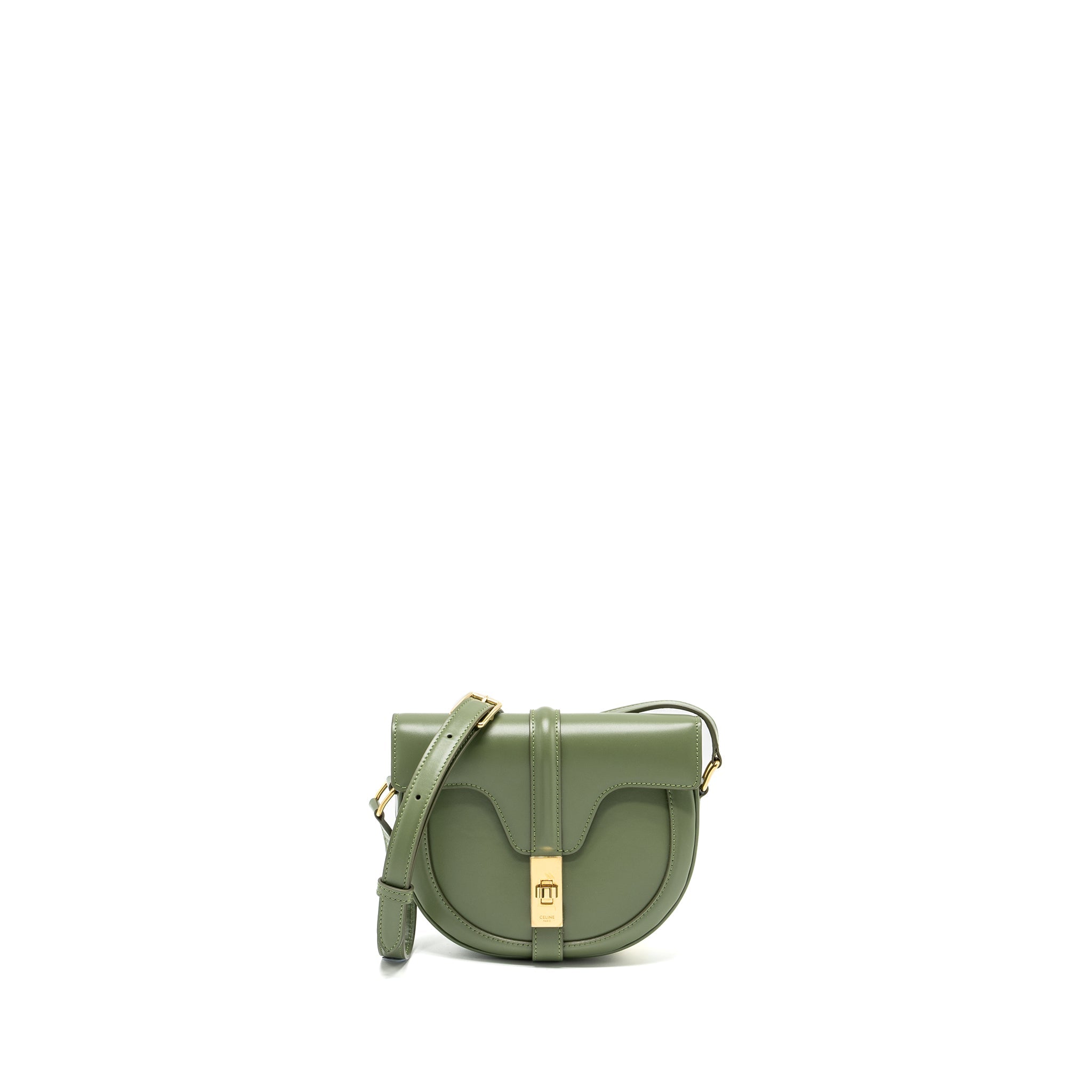 CELINE SMALL BESACE BAG CALFSKIN LIGHT KHAKI GHW
