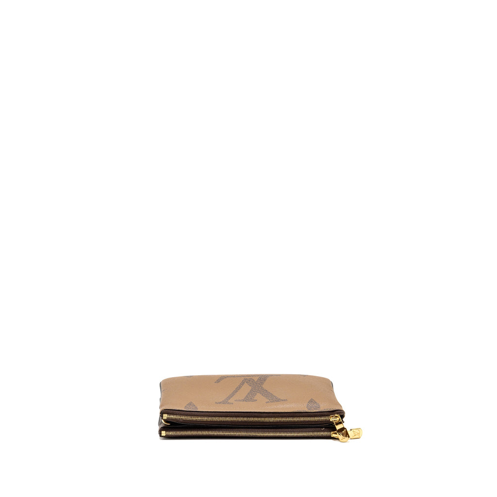 LOUIS VUITTON DOUBLE ZIP POCHETTE MONOGRAM CANVAS GHW