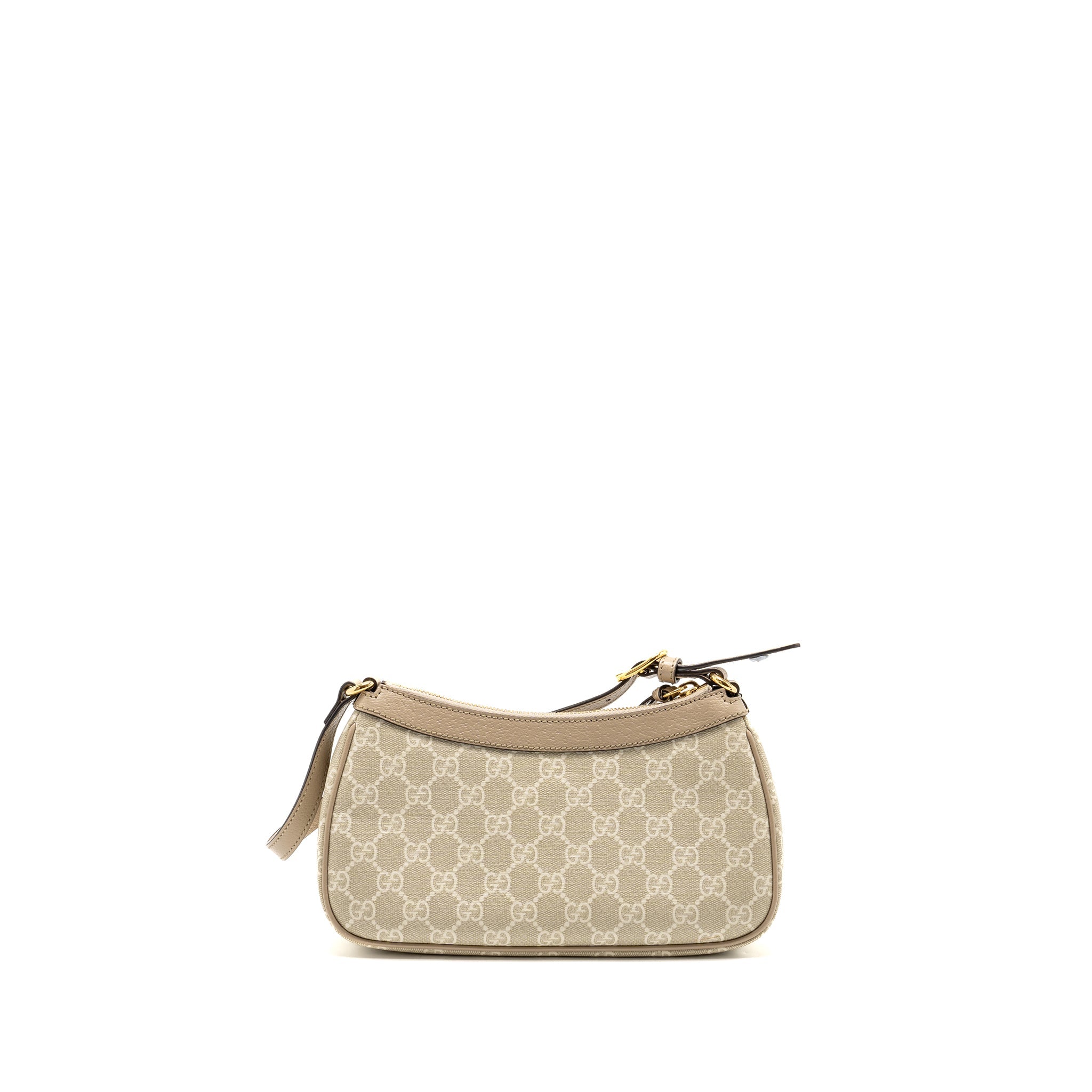 GUCCI OPHIDIA SMALL SHOULDER BAG GG SUPREME CANVAS BEIGE / WHITE GHW