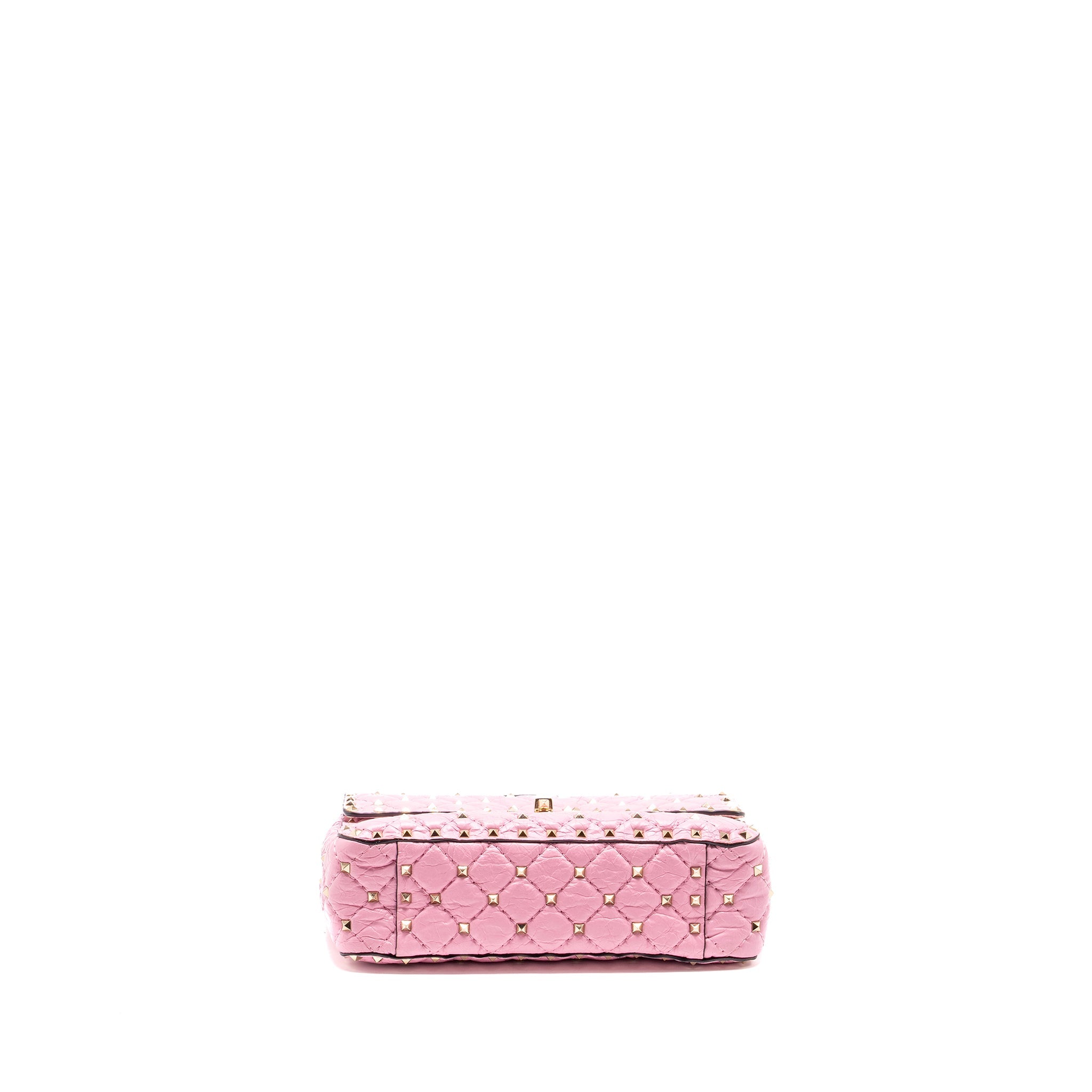 VALENTINO MEDIUM ROCKSTUD SPIKE BAG LEATHER PINK GHW