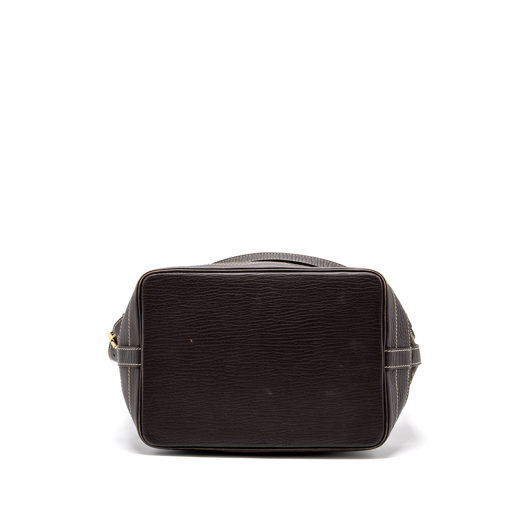 LOUIS VUITTON LIN NOE BAG FABRIC / LEATHER EBENE GHW