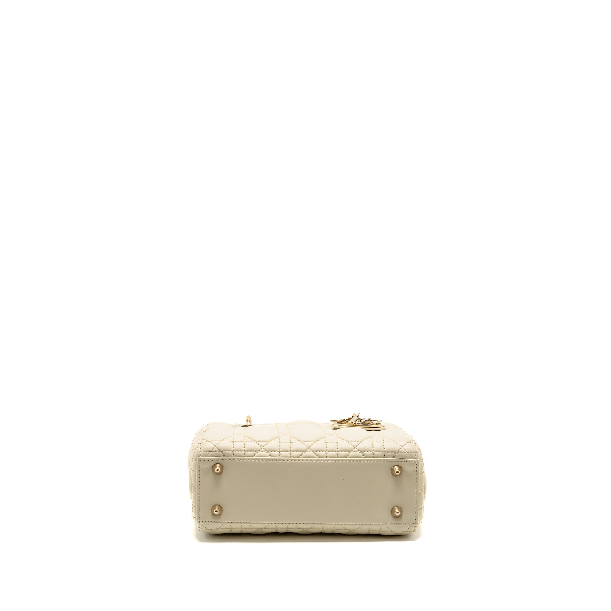 DIOR SMALL LADY DIOR LAMBSKIN WHITE LGHW