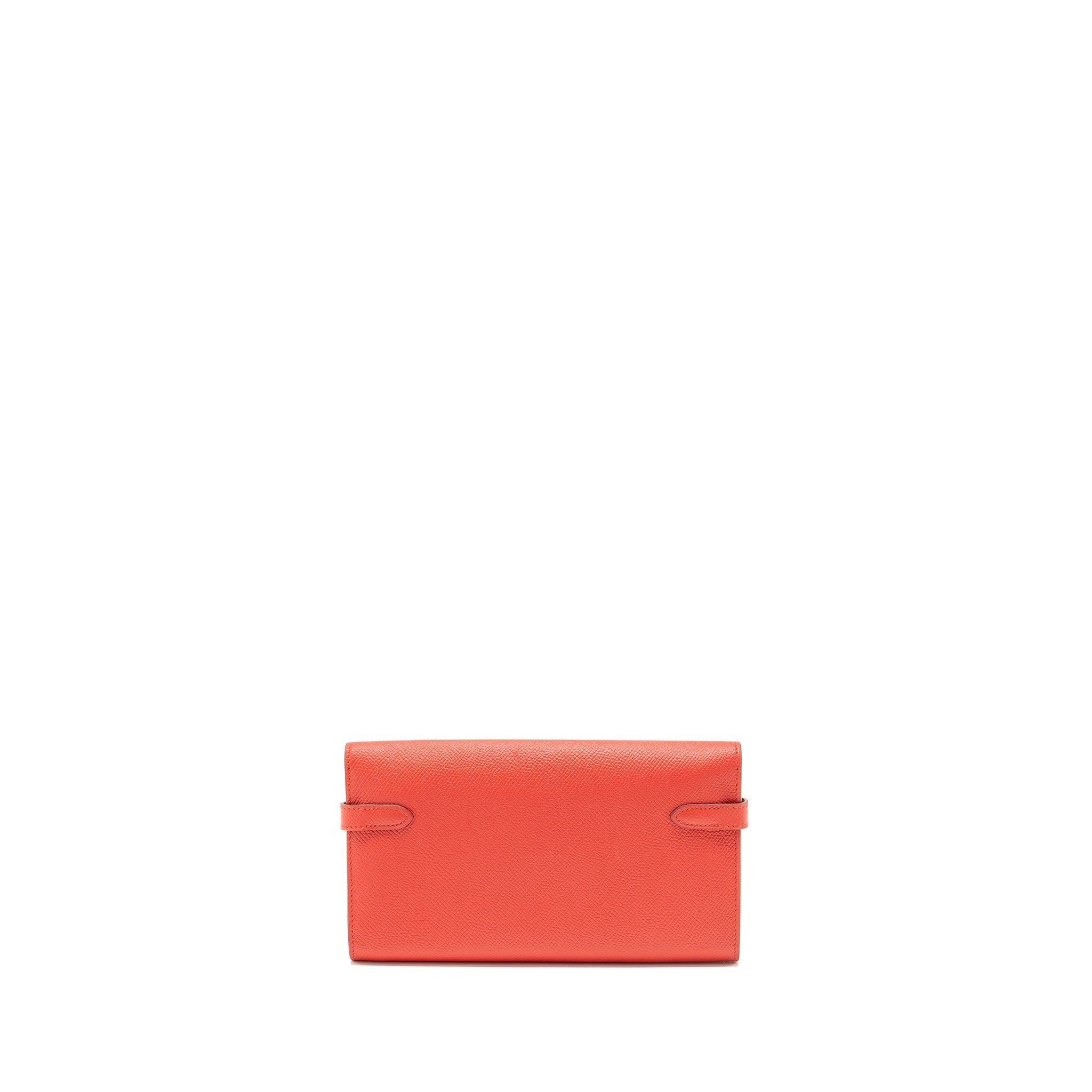 HERMES KELLY LONG WALLET EPSOM ROUGE TOMATE GHW