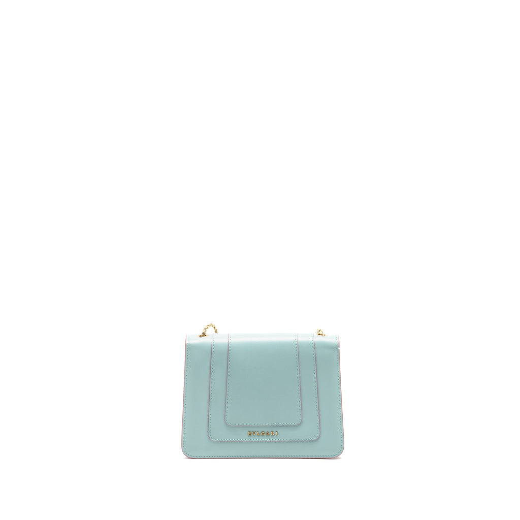 BVLGARI SERPENTI FOREVER CHAIN BAG CALFSKIN LIGHT BLUE LGHW