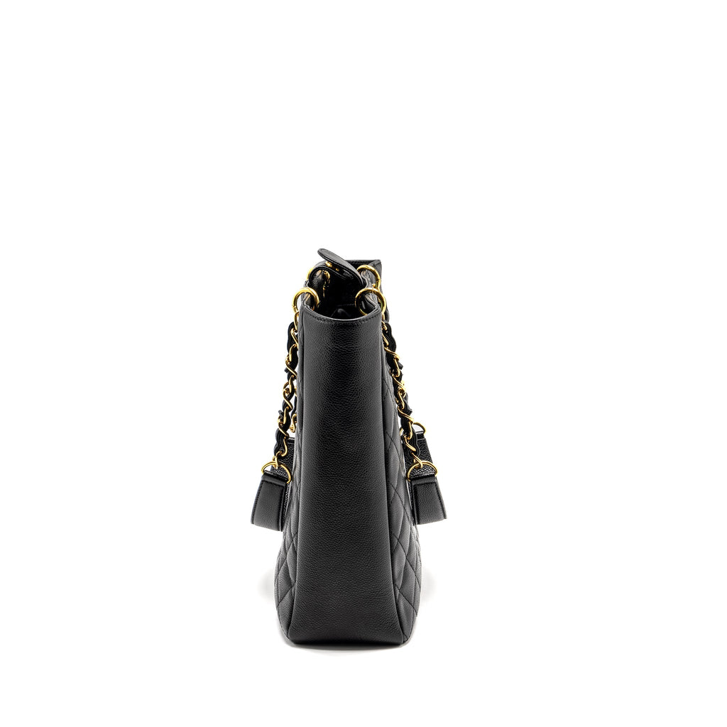 CHANEL PETIT SHOPPING TOTE BAG CAVIAR BLACK GHW